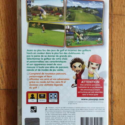 PSP Everybody's Golf μεταχειρισμένο, πλήρες με γαλλικό εξώφυλλο