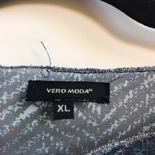 Vero Moda women's transparent long-sleeve blouse like new, white and blue, size XL