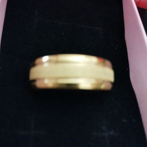 Men's ring style wedding band gold plated size 11 new
