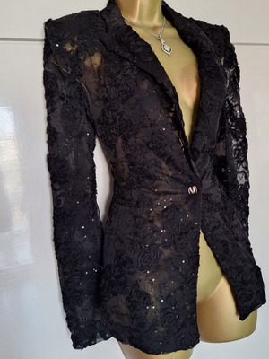 Zara Black Ladies Lace Jacket Blazer new with tags, size medium