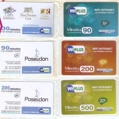 Wiplus 6 different internet cards sealed, new