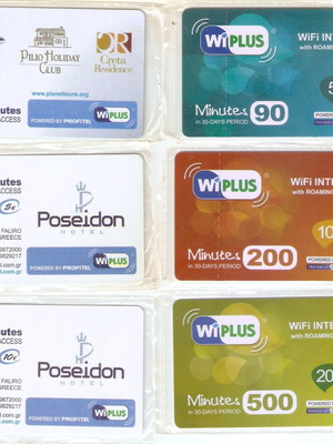 Wiplus 6 different internet cards sealed, new
