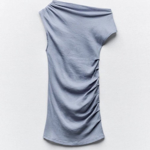 Zara asymmetrical top used, turquoise, size M