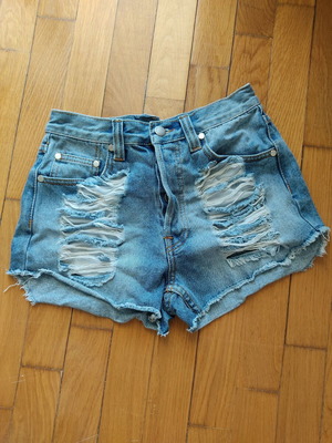 Minkpink blue shorts like new with frayed edges size S