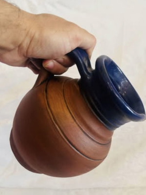 Cypriot Clay Jug used, handmade vintage 1980-90s