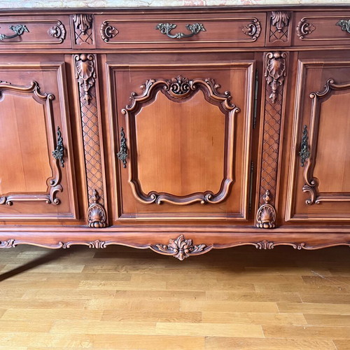 Buffet with marble top like new, one side door does not lock