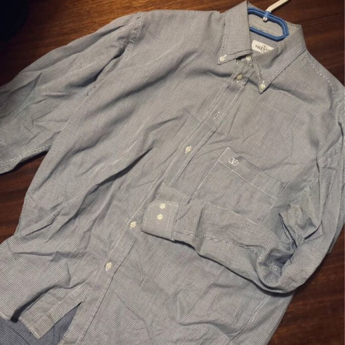 Valentino Uomo vintage shirt used, cotton, size L-XL, blue and gray