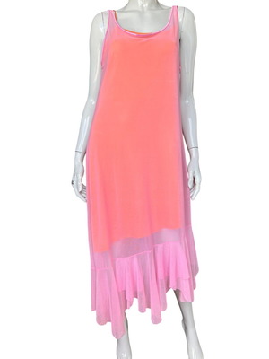 Feelgood Paris mid length pink dress with tule like new, size S/M