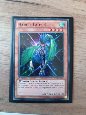 Harpie Lady 3 YuGiOh card mint, 1st edition, super rare