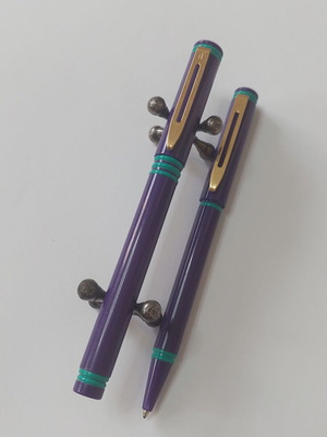 Στυλό και πένα Waterman Forum Agora σετ μεταχειρισμένο, μωβ με τιρκουάζ