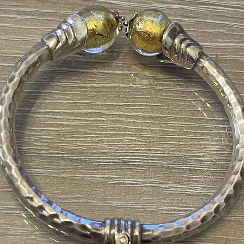 Silver 925 bracelet with Murano and gold leaf, used