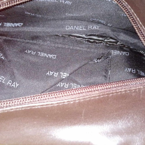 Women's shoulder or hand bag used, chocolate with beige detail