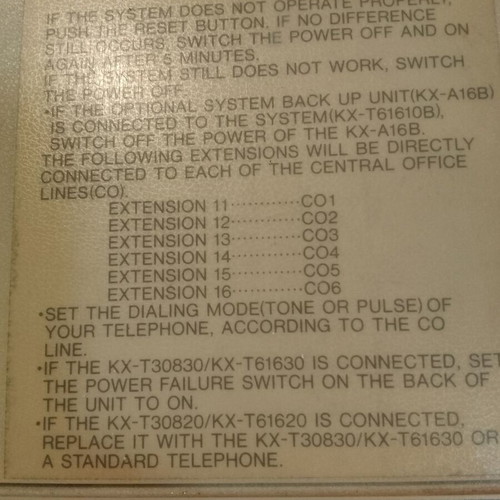Panasonic electronic modular switching system 616 EASA phone