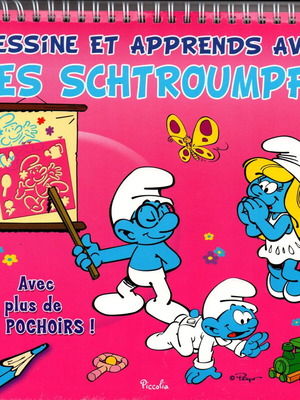 Παιδικό βιβλίο ζωγραφικής Dessine et Apprends avec Les Schtroumpfs με 30 στένσιλ