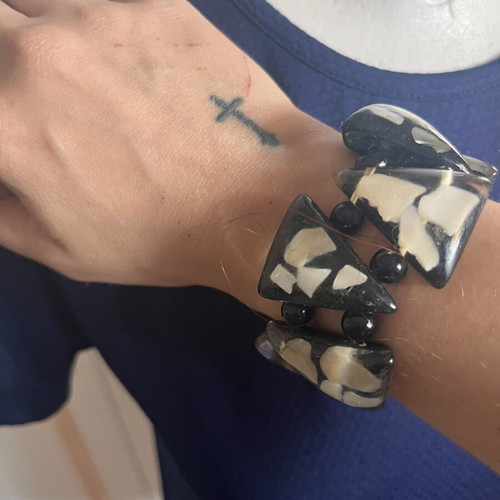 Boho style bracelet like new, black