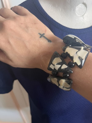 Boho style bracelet like new, black
