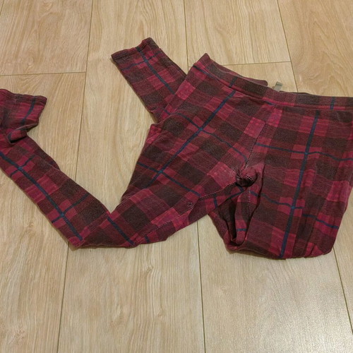 Bershka checked leggings used, size S with hole and fading