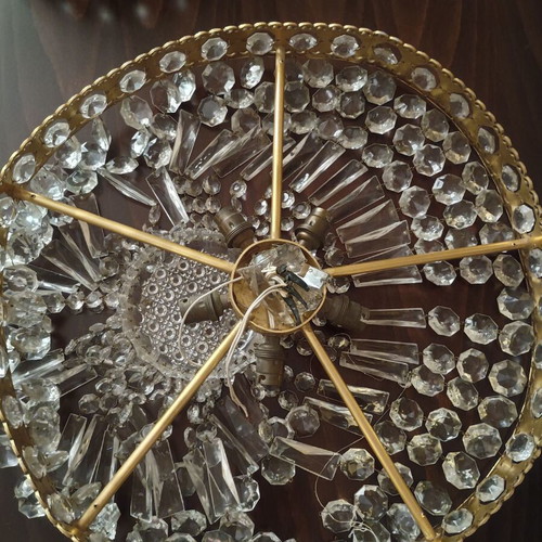 Vintage crystal chandelier set, 2 pieces