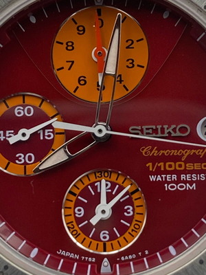 Seiko Giugiaro Machina Sportiva watch like new, red and orange