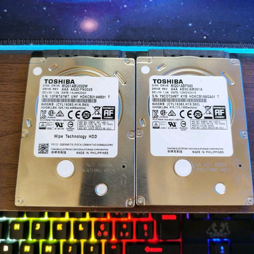 Toshiba 320GB and 500GB hard drives used, faulty