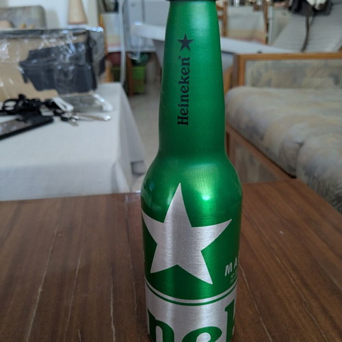 Heineken original empty aluminium bottle for collectors