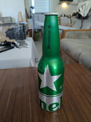 Heineken original empty aluminium bottle for collectors