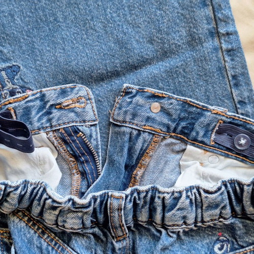 Zara Kids Disney Stitch wide leg embroidered denim jeans, size 9