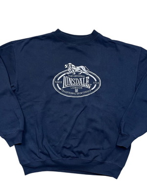 Lonsdale vintage 90s μπλούζα με κέντημα London, μέγεθος L, μεταχειρισμένη, μπλε