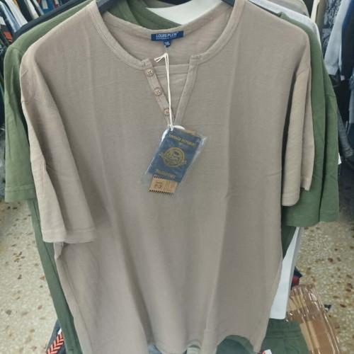 Men's Linen Brown Short-Sleeve Shirt New, Sizes 3XL-6XL