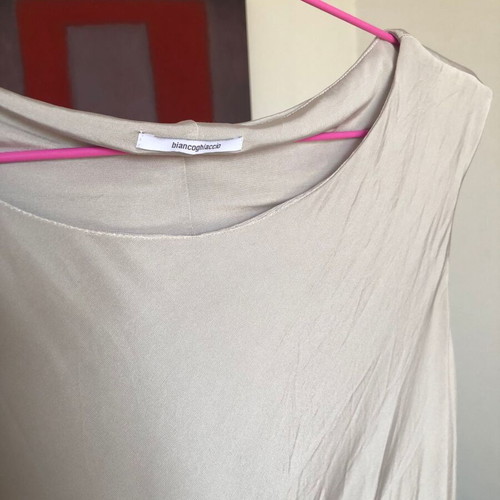 Biancoghiaccio fitted draped dress gray used, size M
