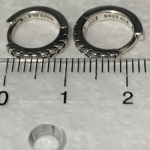 Pandora silver earrings like new with zircon stones