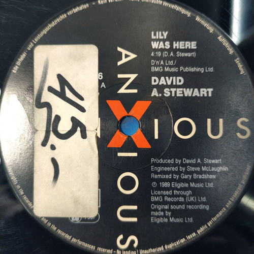 David A. Stewart Lily Was Here 12'' Vinyl Maxi Single used, electronic