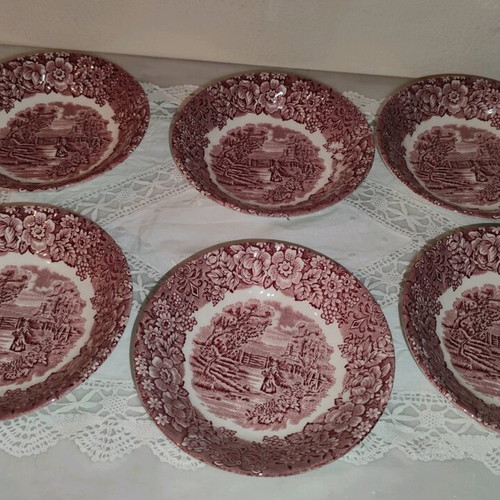 British Anchor Ironstone Memory Line plates like new, set of 6