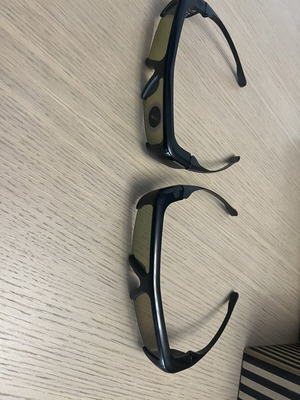 Samsung 3D glasses used, 2 pairs, one with lens defect