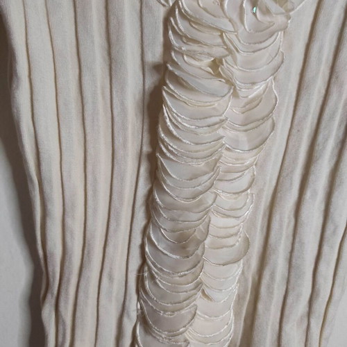 Vintage blouse with ruffles like new, beige, size M