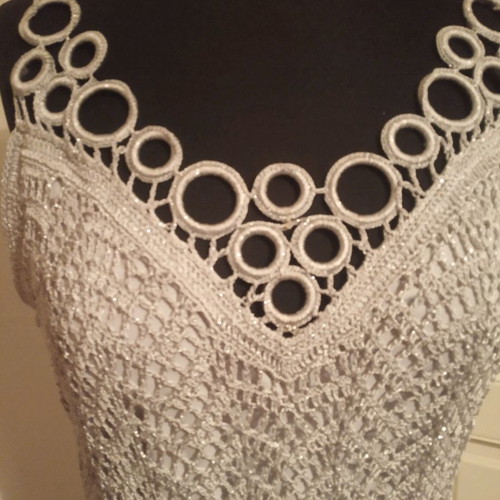 Knitted dress used with silver thread, size M