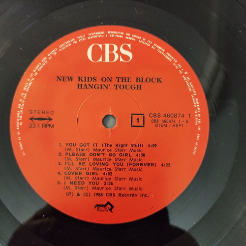 New Kids on the Block Hangin' Tough 12'' vinyl used, original 1988 pressing