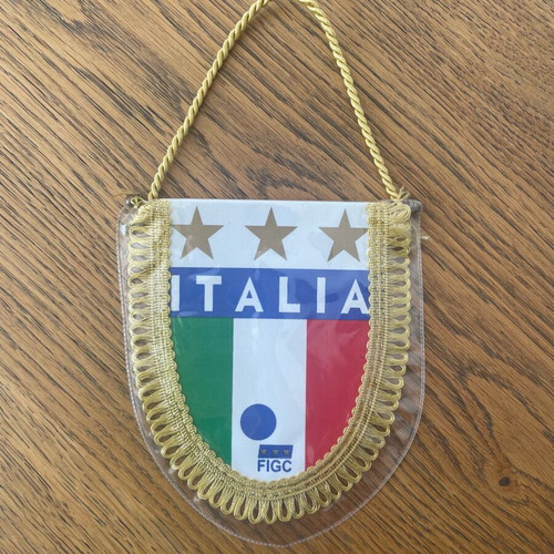 Vintage Italy National Football Team Flag FIGC 3 Stars 25cm new authentic