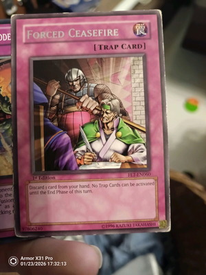 Yu-Gi-Oh Forced Ceasefire card used, 1st edition
