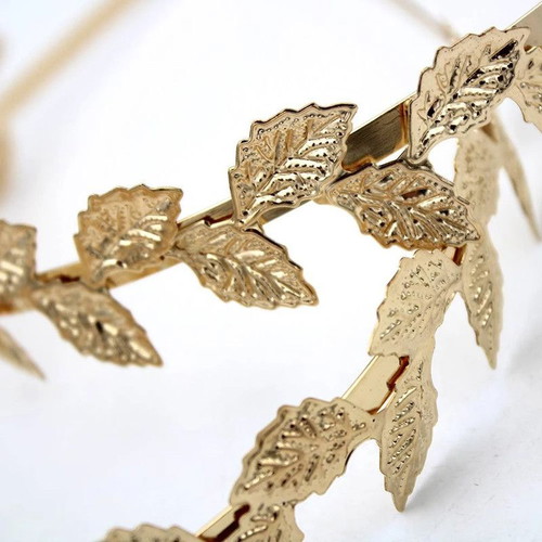 Golden Ancient Greek Headband with Olive Leaves New