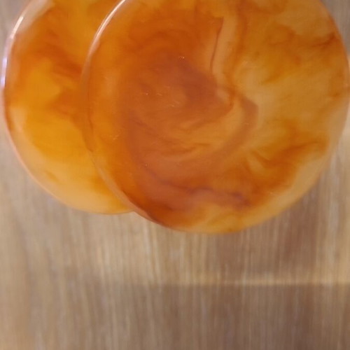 Vintage large hanging earrings Aigner orange like new