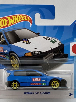 Hot Wheels Honda Civic Custom toy car 1:64, blue