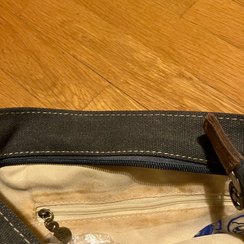 Fabric crossbody bag with Mickey like new, gray