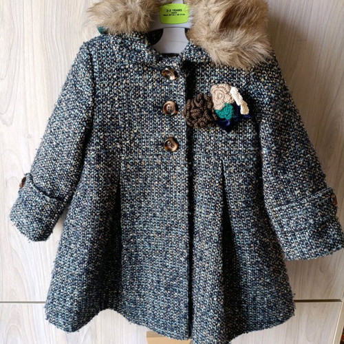 Monsoon coat for 3 years like new, blue and brown