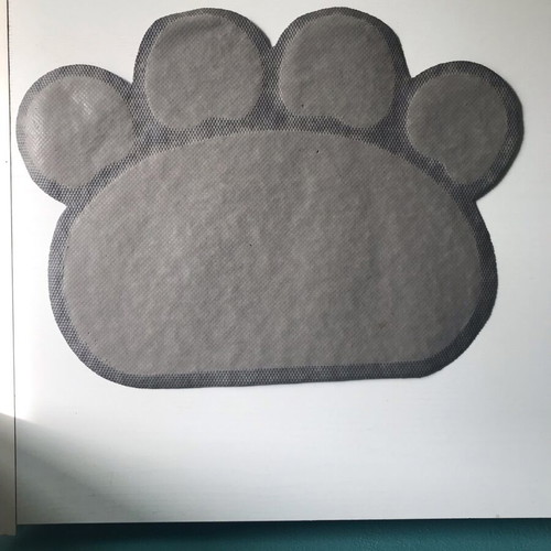Pet mat in paw shape gray like new