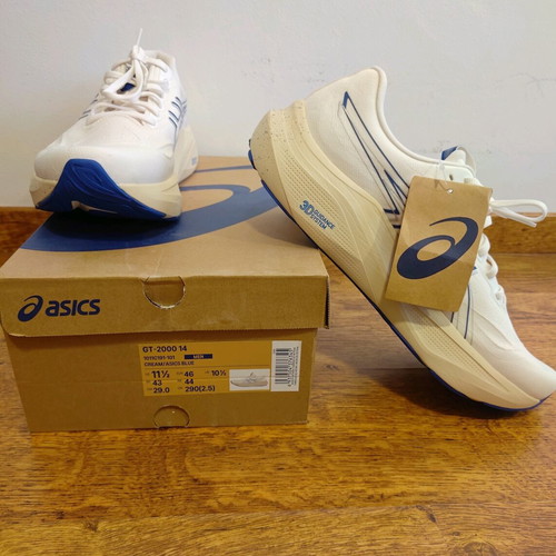 Asics GT-2000 14 Cream/Blue Size 46 New Running Shoes