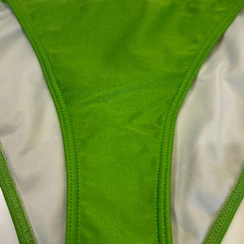 Med bikini slip used, green with white gift