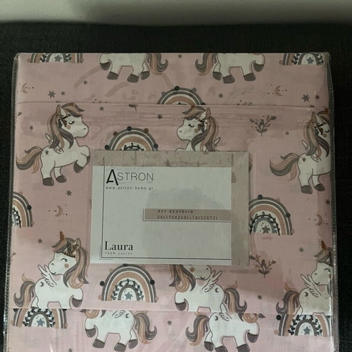 Laura pink cotton bed sheet set new in sealed packaging