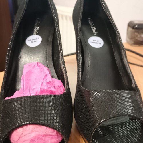 Calvin Klein Peep Toe Pumps Black Size 39 Like New