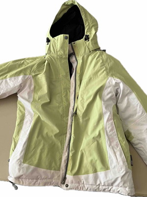 Women's ski jacket like new, medium size, two-tone white/greenish